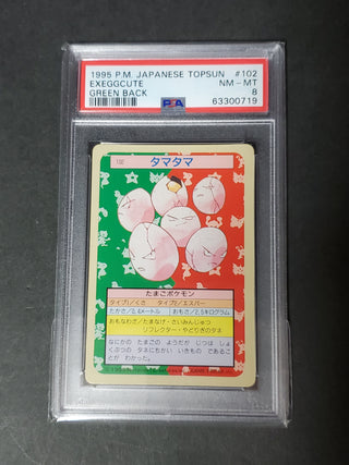 1995 Pokemon Japanese Topsun 102 Exeggcute Green Back PSA