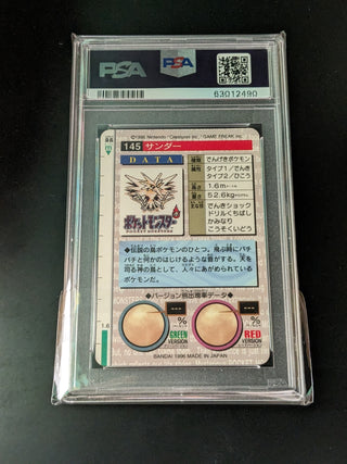 1996 Pokemon Japanese Bandai Carddass Vending 145 Zapdos-Prism PSA