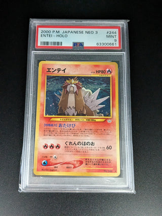 2000 Pokemon Japanese Neo 3 244 Entei-Holo PSA