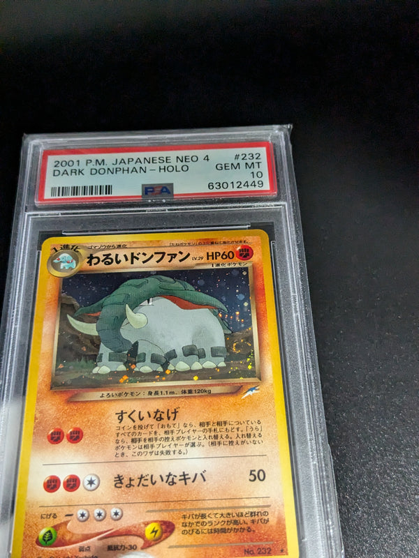 2001 Pokemon Japanese Neo 4 232 Dark Donphan-Holo PSA