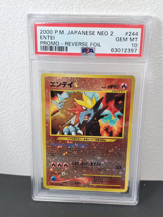 2000 Pokemon Japanese Neo 2 Promo 244 Entei Reverse Foil PSA