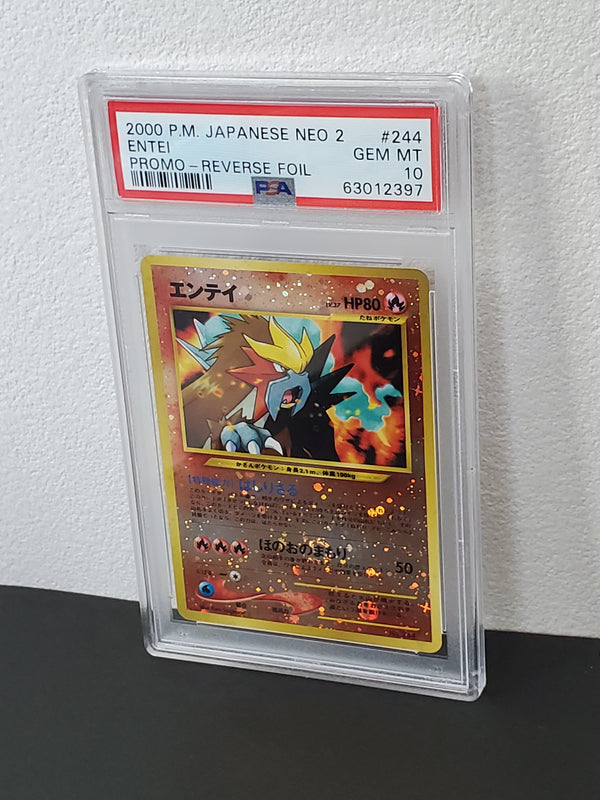 2000 Pokemon Japanese Neo 2 Promo 244 Entei Reverse Foil PSA
