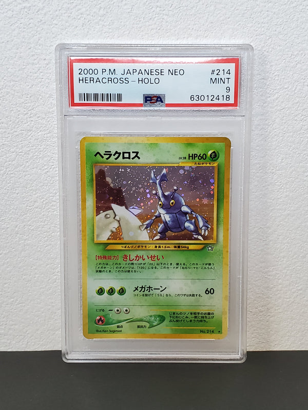 2000 Pokemon Japanese Neo 214 Heracross-Holo PSA