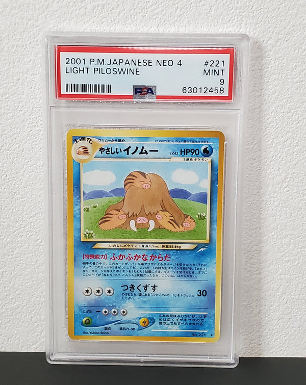 2001 Pokemon Japanese Neo 4 221 Light Piloswine PSA