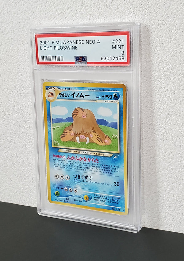 2001 Pokemon Japanese Neo 4 221 Light Piloswine PSA