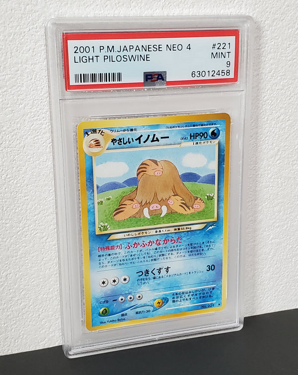 2001 Pokemon Japanese Neo 4 221 Light Piloswine PSA