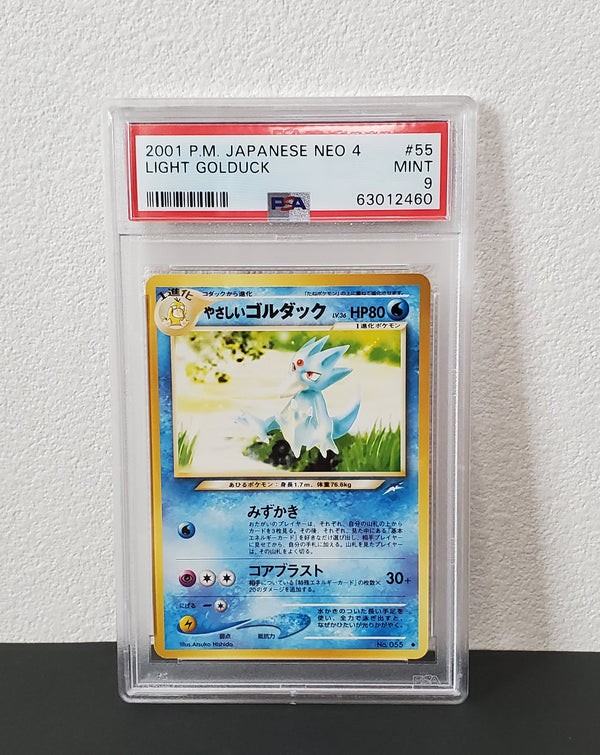 2001 Pokemon Japanese Neo 4 55 Light Golduck PSA