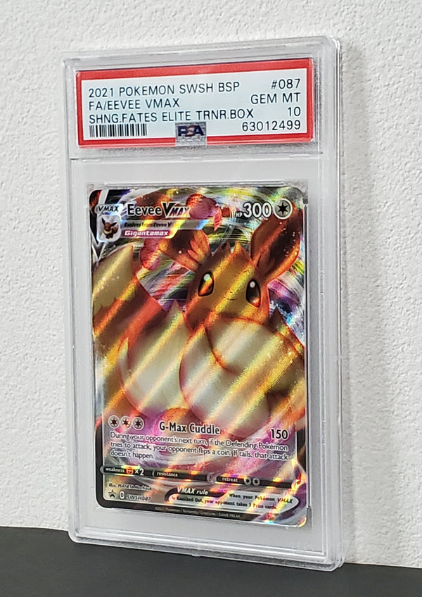 2021 Pokemon Swsh Black Star Promo 087 Full Art/Eevee Vmax Shining Fates Elite Trainer Box PSA