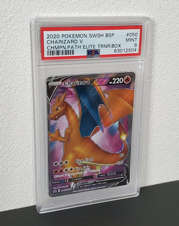 2020 Pokemon Swsh Black Star Promo 050 Charizard V Champion's Path Elite Trainer Box PSA