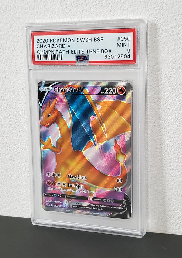 2020 Pokemon Swsh Black Star Promo 050 Charizard V Champion's Path Elite Trainer Box PSA