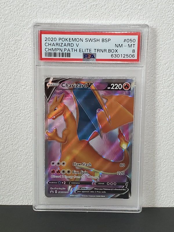 2020 Pokemon Swsh Black Star Promo 050 Charizard V Champion's Path Elite Trainer Box PSA