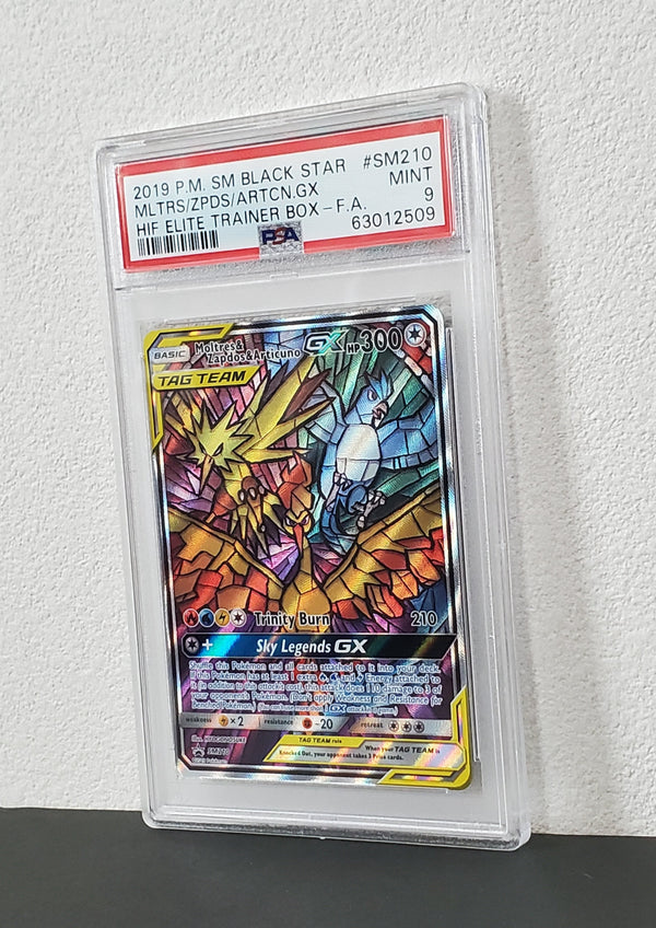 2019 Pokemon SM Black Star Promo SM210 Full Art/Moltres & Zapdos & Articuno GX Hidden Fates Elite Trainer Box