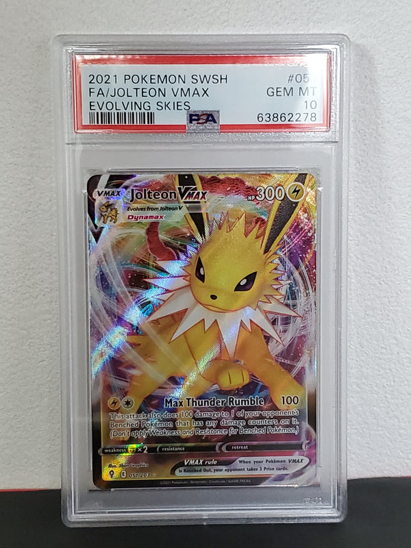 2021 Pokemon Sword & Shield Evolving Skies 051 Full Art/Jolteon Vmax PSA