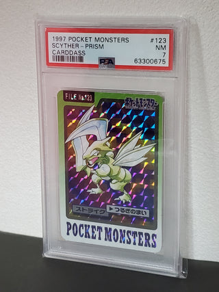 1997 Pocket Monsters Carddass 123 Scyther-Prism PSA