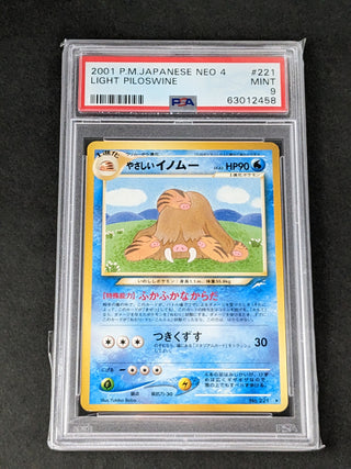 2001 Pokemon Japanese Neo 4 221 Light Piloswine PSA