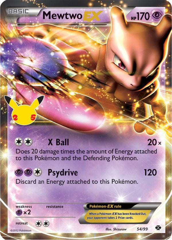 25th Mewtwo EX  54/99  holo NM